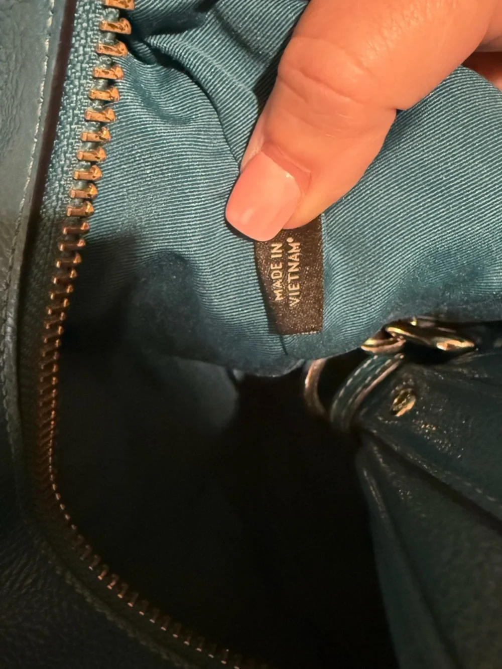 Coach Teal Leather Hobo Shoulder Bag